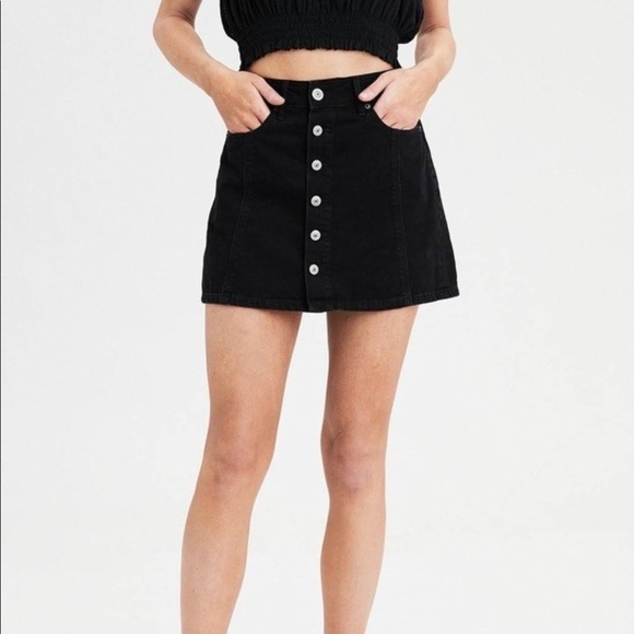 3/$45 American Eagle High rise A-line Denim Mini Skirt - Picture 2 of 8